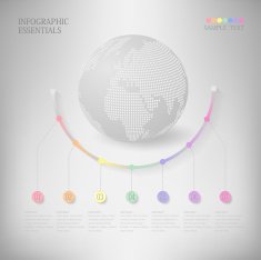 Abstract Infographic design on the grey background