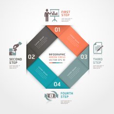 Modern business plan infographics origami style