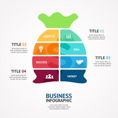 Money bag Infographic diagram presentation