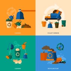 Garbage Icons Flat
