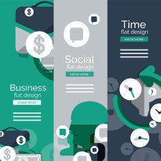 Set of flat design universal web concepts N2