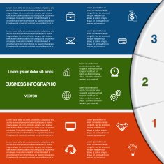 infographic template with text areas on three positions