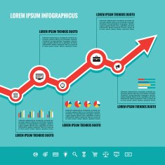 Business Graphic Up-Trend - Vector illustration in flat style design N2