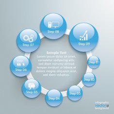 Blue Button Drops White Ring Infographic