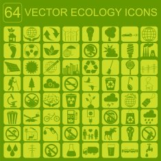 Environment ecology icon set Environmental risks ecosystem N3