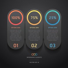 Modern black infographics banner