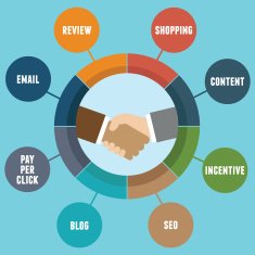 Infographic of affiliate marketing with components