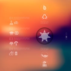 ecology infographic with unfocused background