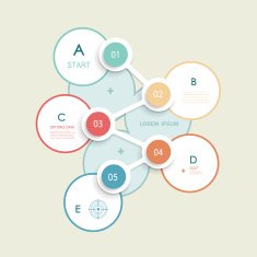 Minimal infographic circles design template N2