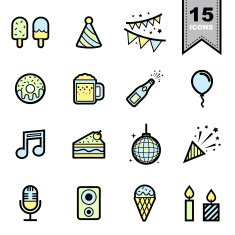 Party ine icons set N2