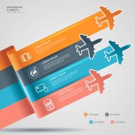 infographics elements travel with colorful airplanes