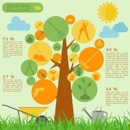 Garden work infographic elements Working tools set N6