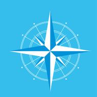 wind rose compass diagram vector for infographics