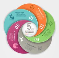 Modern business circle Infographics origami style N2