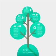 Vector green tree sign infographic Template for diagram graph presentation