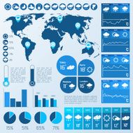 Weather infographic blue