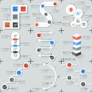 Set Of 9 Flat Minimal Infographics