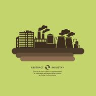 Industrial factory buildings silhouette vector background N3