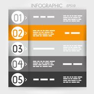 orange infographic five options in rings