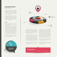 Modern flat page layout with text and chart diagram N6