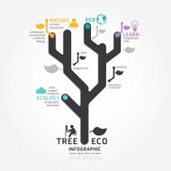 infographics vector tree design diagram line style template N2