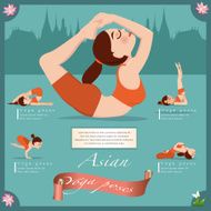 Woman in pose practicing yoga vector illustration N2