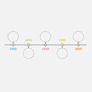 Timeline Infographic with empty dash line circles Template Flat retro N2