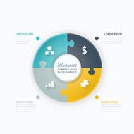 Business infographic vector elements Circle with puzzle piece concept