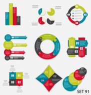 Collection of Infographic Templates for Business Vector Illustra N30