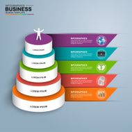 Abstract 3D digital business Infographic N14