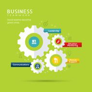 Business Teamwork Concept Icons with Gear Illustration