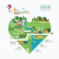 Infographic health care heart shape template design N2