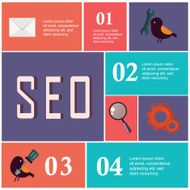 Search optimization infographic template Flat design