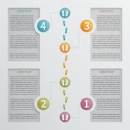 Four steps vector perforated infographic template N2