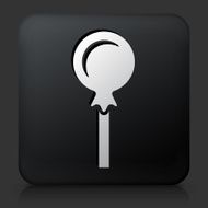 Black Square Button with Lollipop Icon