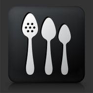 Black Square Button with Spoon Set