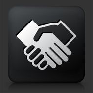 Black Square Button with Handshake Icon N2