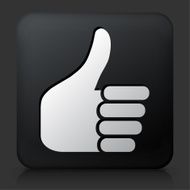 Black Square Button with Thumbs Up