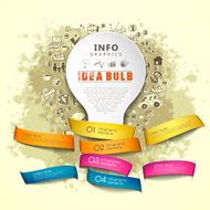 paper idea bulb and ribbons infographics N2