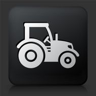 Black Square Button with Tractor