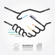 business handshake diagram line style template N3