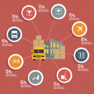 Logistic info graphic design concept clean vector