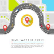 Paved path on the road Vector background N2