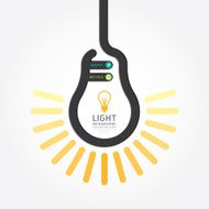 infographic Template with Light bulbs line banner concept N2