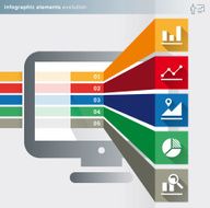 infographics elements – evolution series icons and labels N2