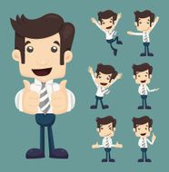 set of businessman characters poses N9