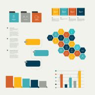 Collections of infographics flat design diagrams