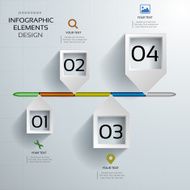 Abstract 3d paper timeline infographics design