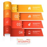 Abstract orange and red infographics template