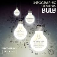 bulbs and hand drawn background infographics